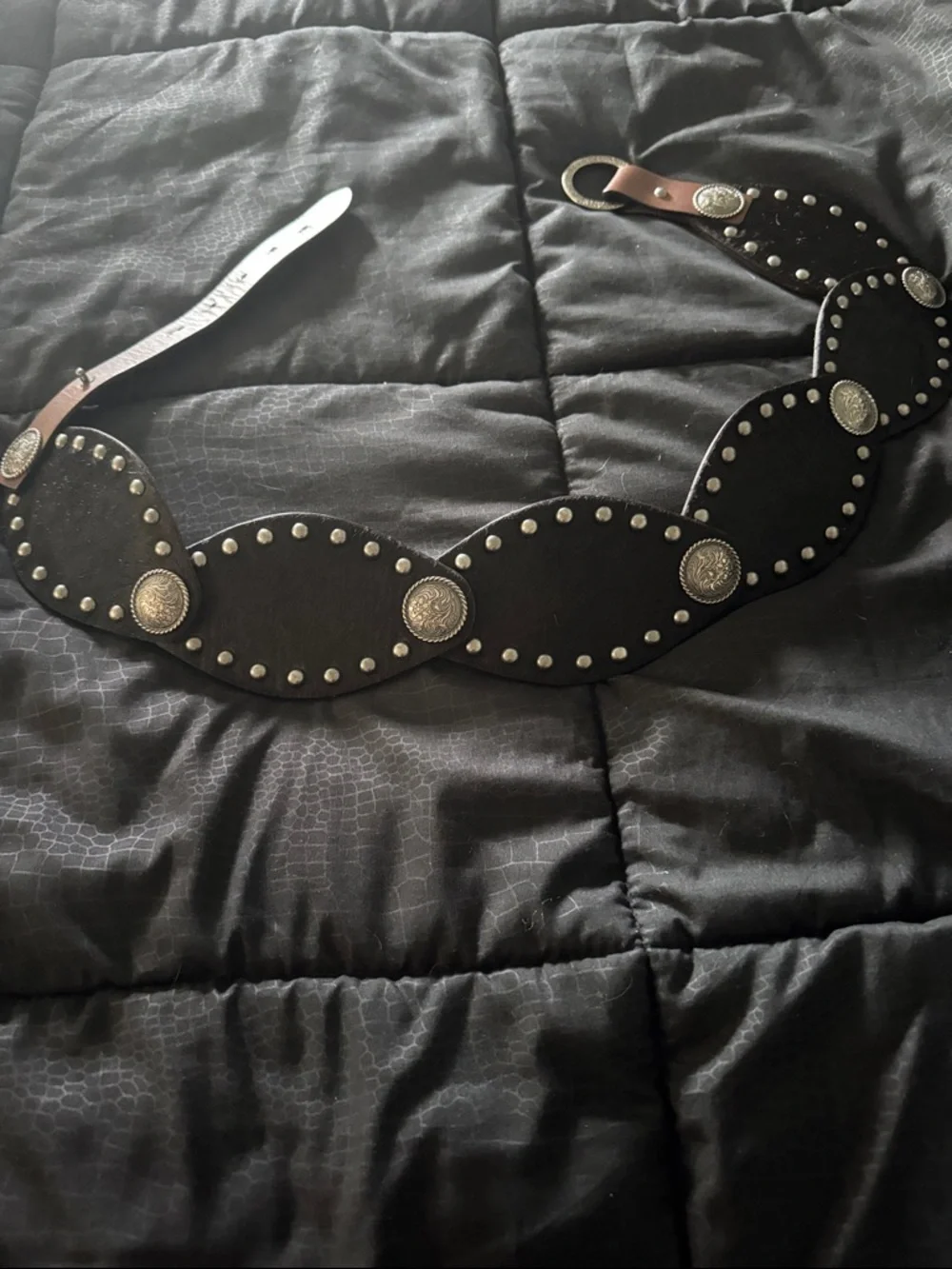 Idyllwind Black and Brown Studded Leather Waist Belt